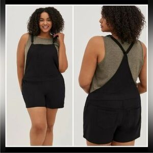 Torrid Stretch Linen Blend Overalls